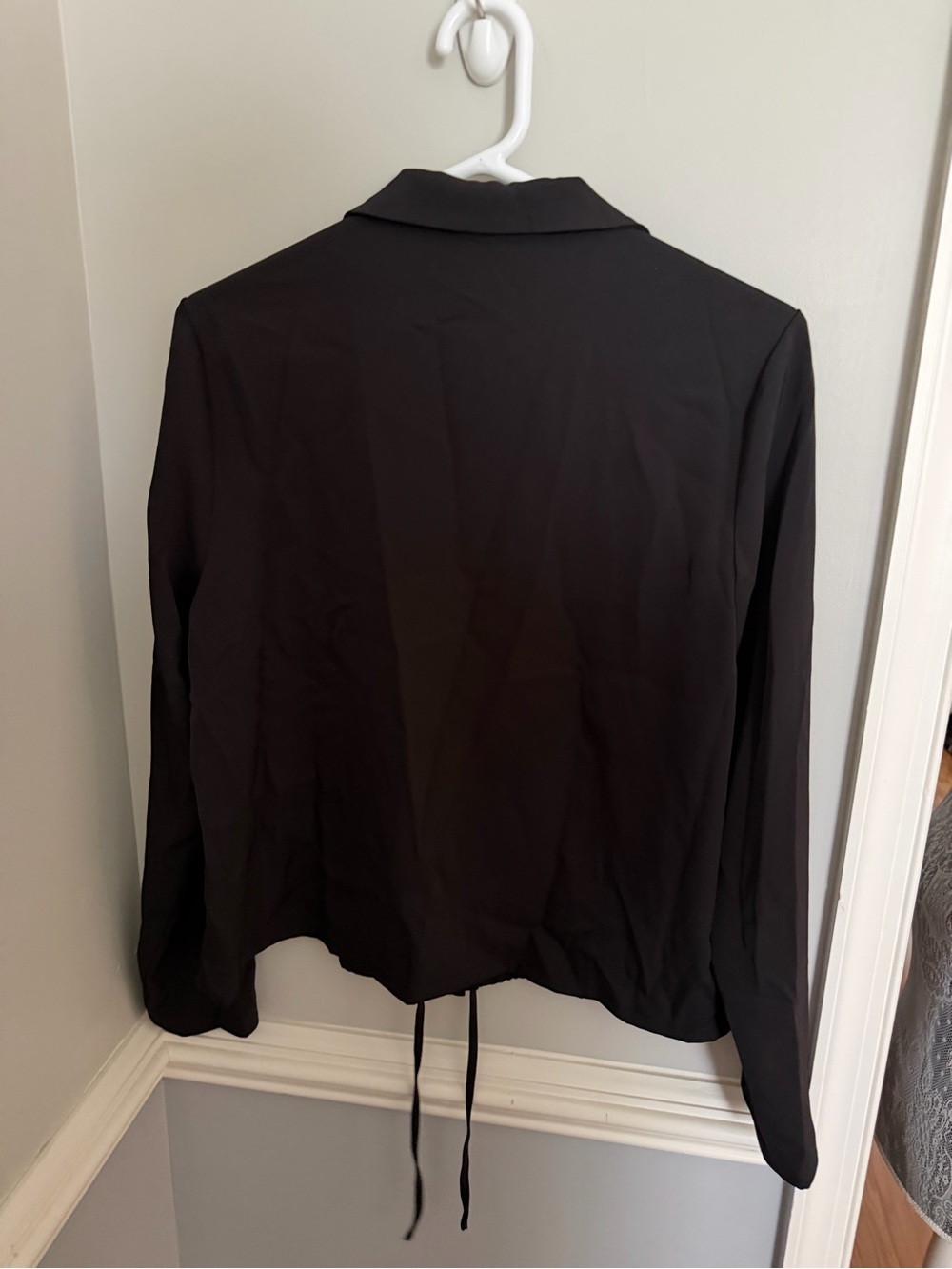 MELLODAY Black Button-Down Drawstring Hem Blouse Size M - Picture 10 of 10